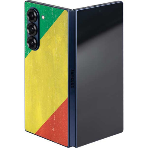 Republic of the Congo Flag Distressed Galaxy Z Fold6 Skin